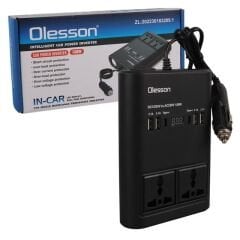 Olesson 1662 DC 12-24V 150W Oto Araç Power İnverter Ek Çakmak Girişi - 2x TYPE-C - 4x USB - 2x 220V Üniversal Priz
