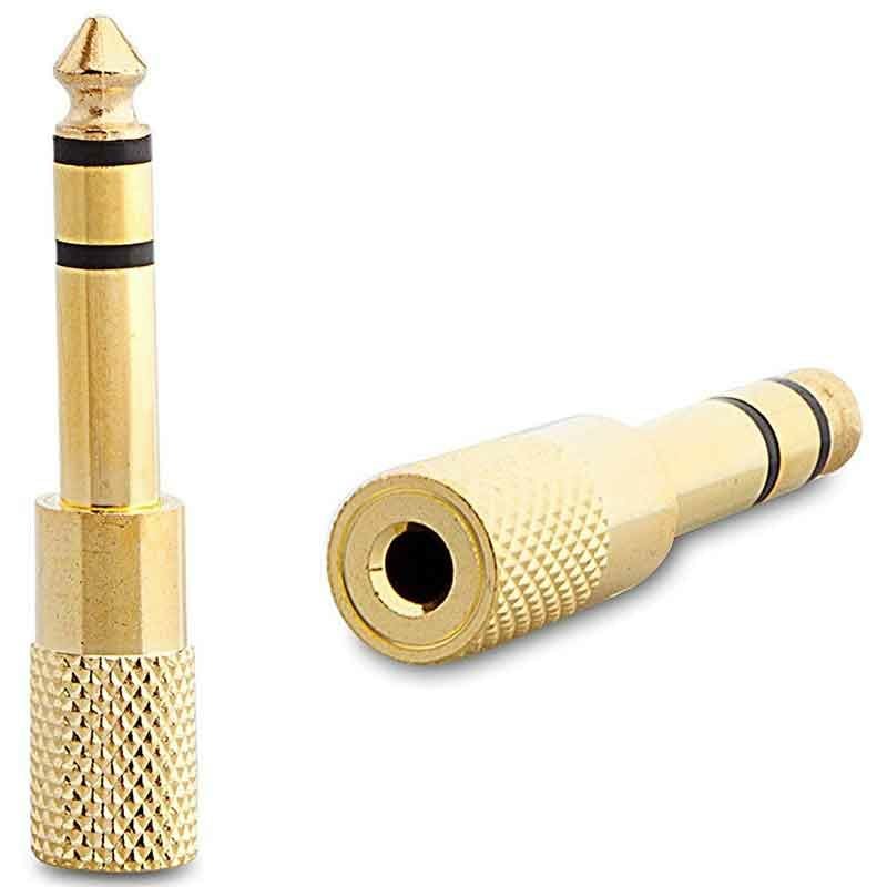 6.3 MM STEREO ERKEK / 3.5 MM STEREO DİSİ SARI METAL GOLD JACK FİS CEVİRİCİ