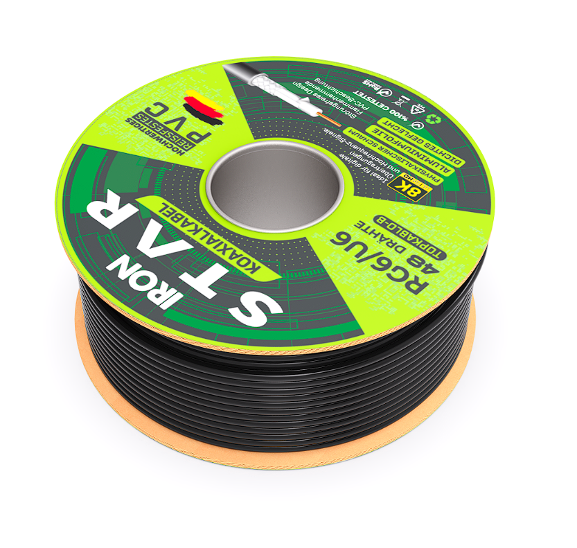 IRONSTAR 48 TEL ANTEN KABLOSU 100M SİYAH