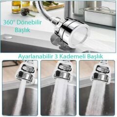 Sunup SN-27117 3 Kademeli Tasarruflu Universal Mutfak Musluk Başlığı