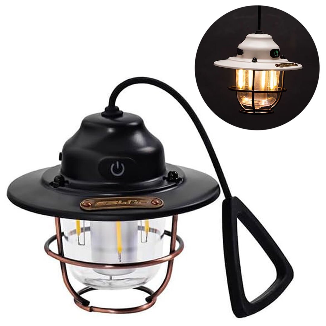 POWERMASTER LK-003A ŞARJLI KAMP LAMBASI FİLAMENT LED AMPÜL (6 FARKLI AYDINLATMA MODU)