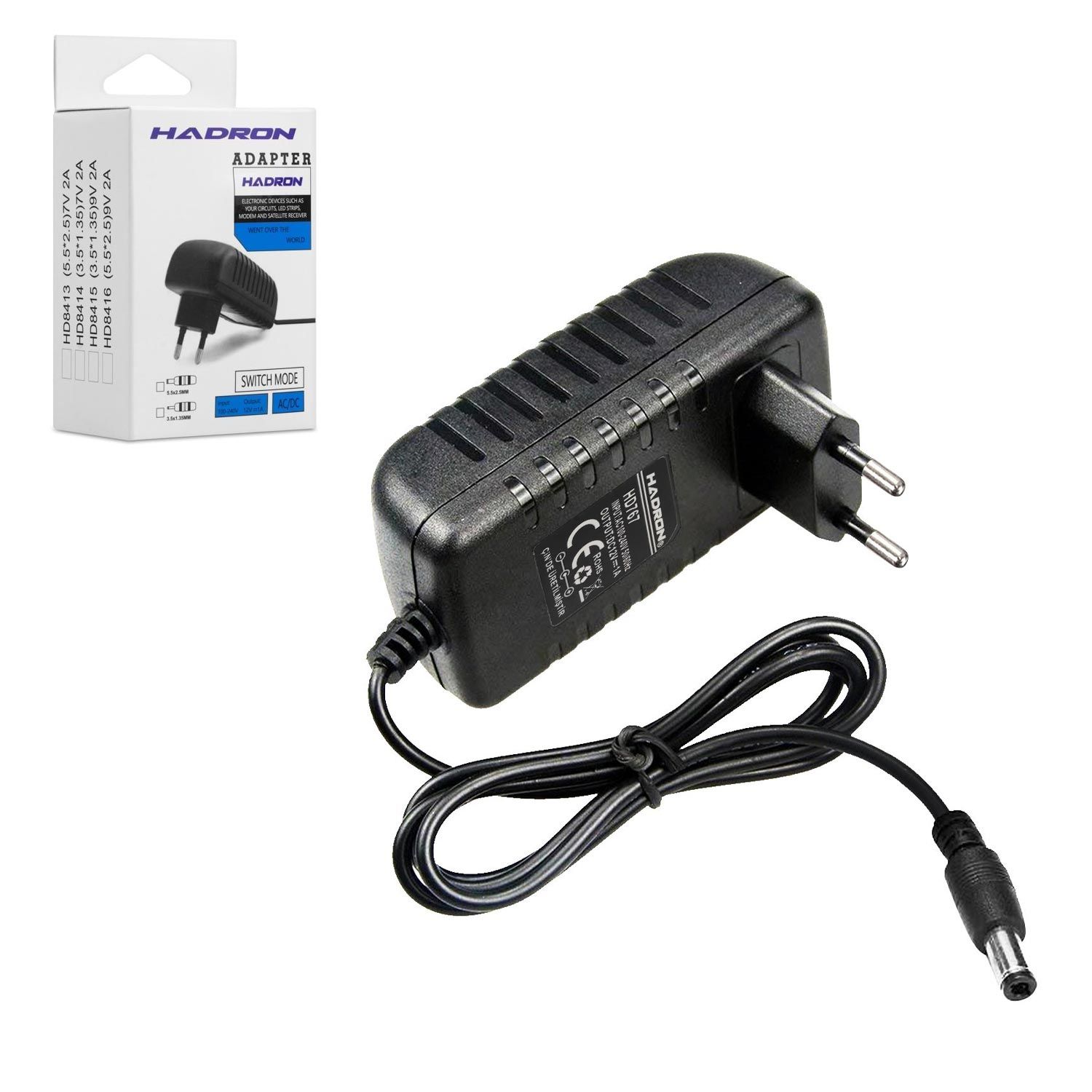 HADRON HD-767 Adaptör 12 Volt 1 Amper 5.5x2.5mm