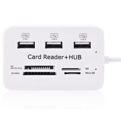 Powermaster 3 Port 2.0 Usb Çoklayıcı Hub + 4 Slot Kart Okuyucu PM-6052