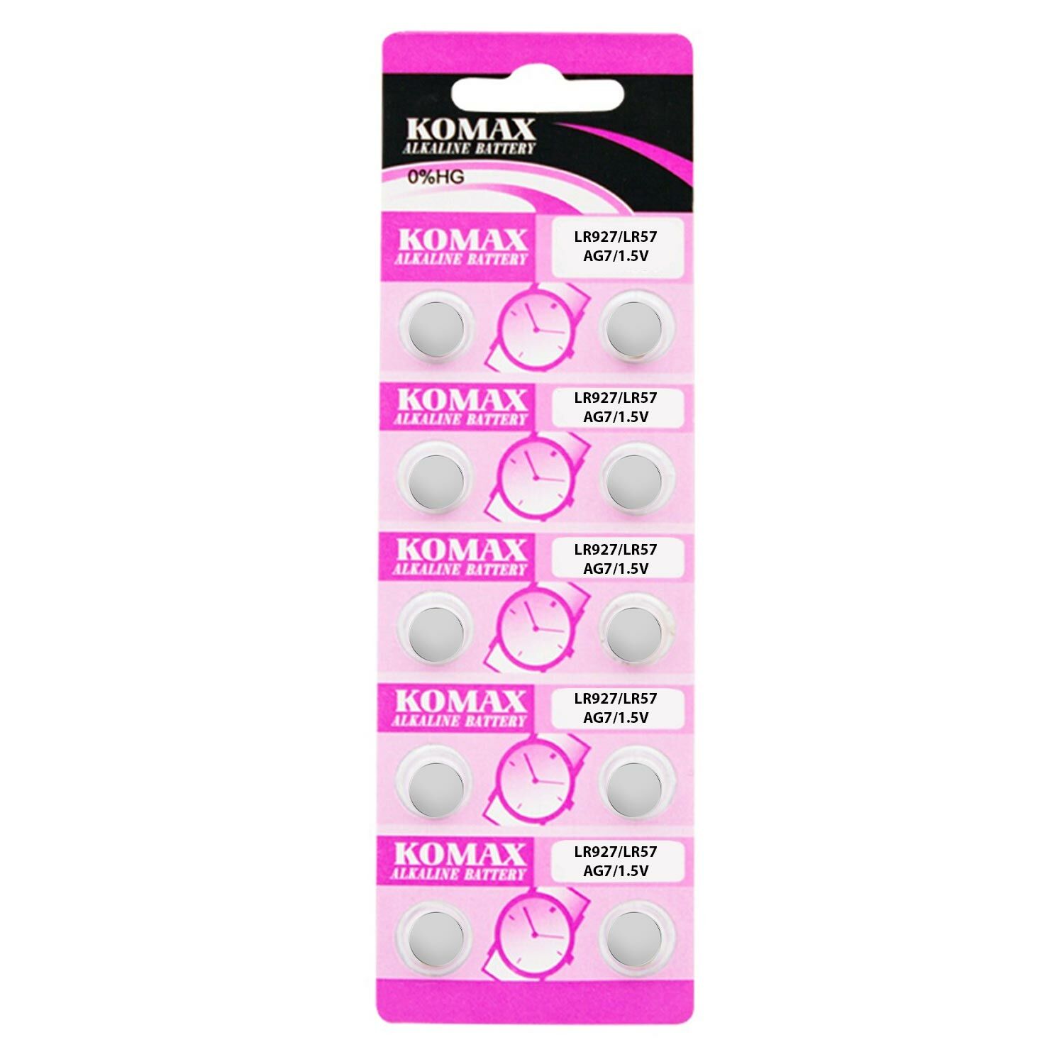 KOMAX Pil Düğme Ag7 Lr927 1.5V 10Lu Paket