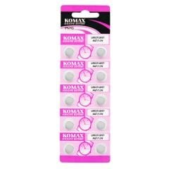 KOMAX Pil Düğme Ag7 Lr927 1.5V 10Lu Paket