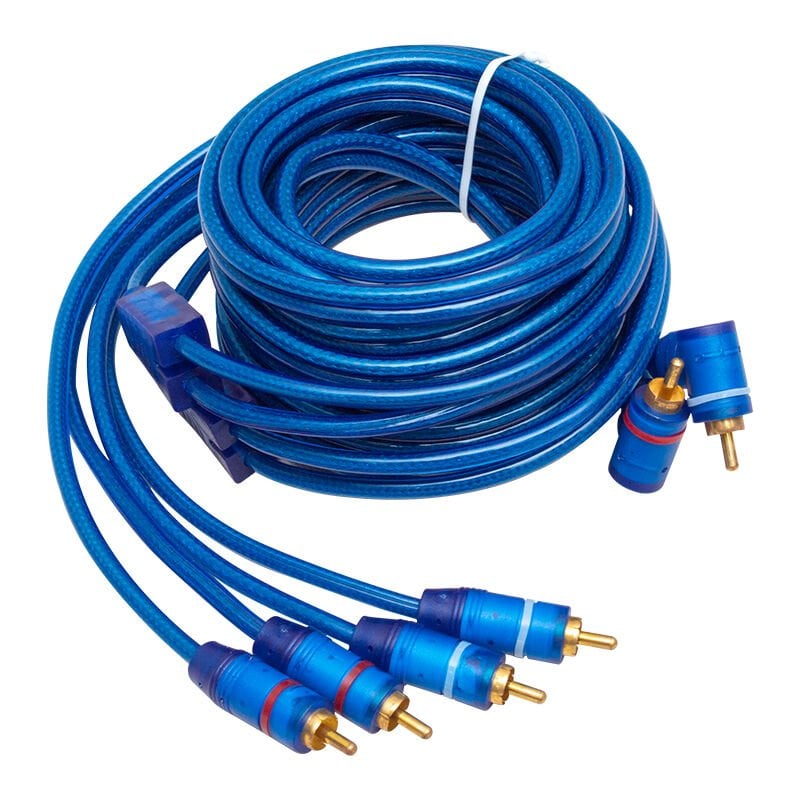 PM-425 2 RCA ERKEK + 4 RCA ERKEK ŞASELİ 5 METRE MAVİ KABLO (SKT-46)