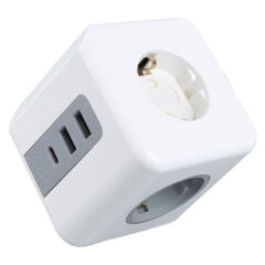 VEA VE-23089 3'LÜ 2X USB 1X TYPE-C ÇOCUK VE TERMAL KORUMALI GRUP PRİZ