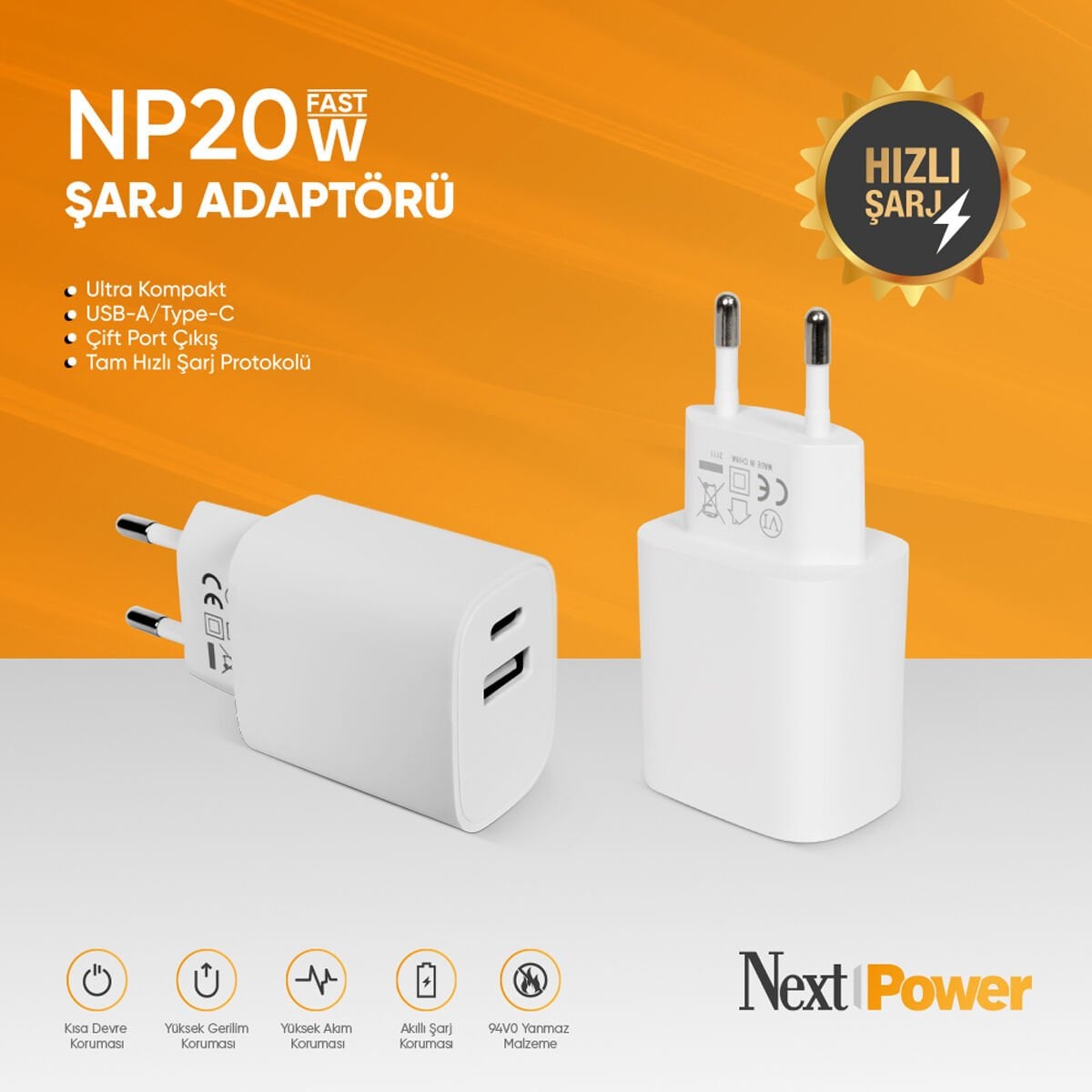 NextPower NP20W Hızlı Şarj Adaptörü