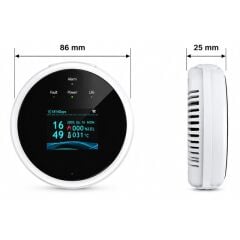 Sunup SN-38805 Wi-Fi Akıllı Doğal Gaz ve Sıcaklık Ev Tipi Kaçak Dedektörü TFT Ekranlı