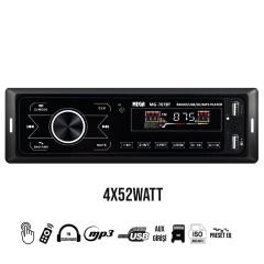 MEGA MG-707BT Oto Teyp 4X52 Watt Bluetooth Dokunmatik Ekran 2xUsb Sd Fm Aux