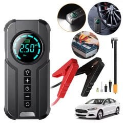 BUWEİ BW-29879 POWERBANK ARAÇ AKÜ ŞARJ LASTİK HAVA KOMPRESÖRÜ ŞİŞİRİCİ TAŞINABİLİR DİJİTAL KABLOSUZ EL FENERİ