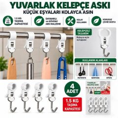 Sunup SN-38120 Yuvarlak Kelepçe Askı 65x11.5x15.5mm 4'lü Paket