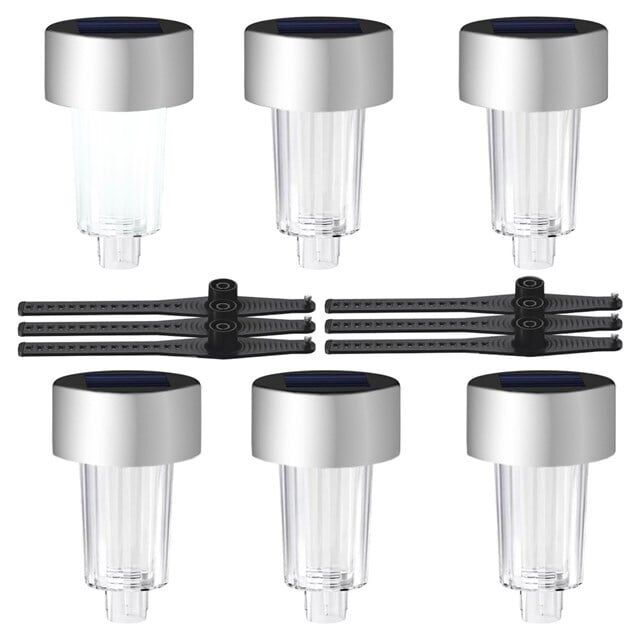Powermaster PM-26961 Metal Gövdeli Dc 5V Beyaz Solar Balkon-Havuz-Bahçe Lambası (6'lı Paket)
