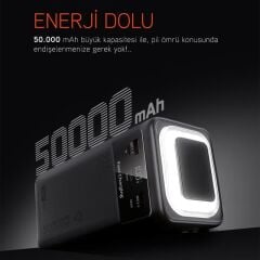 Powerway PD50 50.000mAh 22.5W Süper Hızlı Şarjlı Powerbank