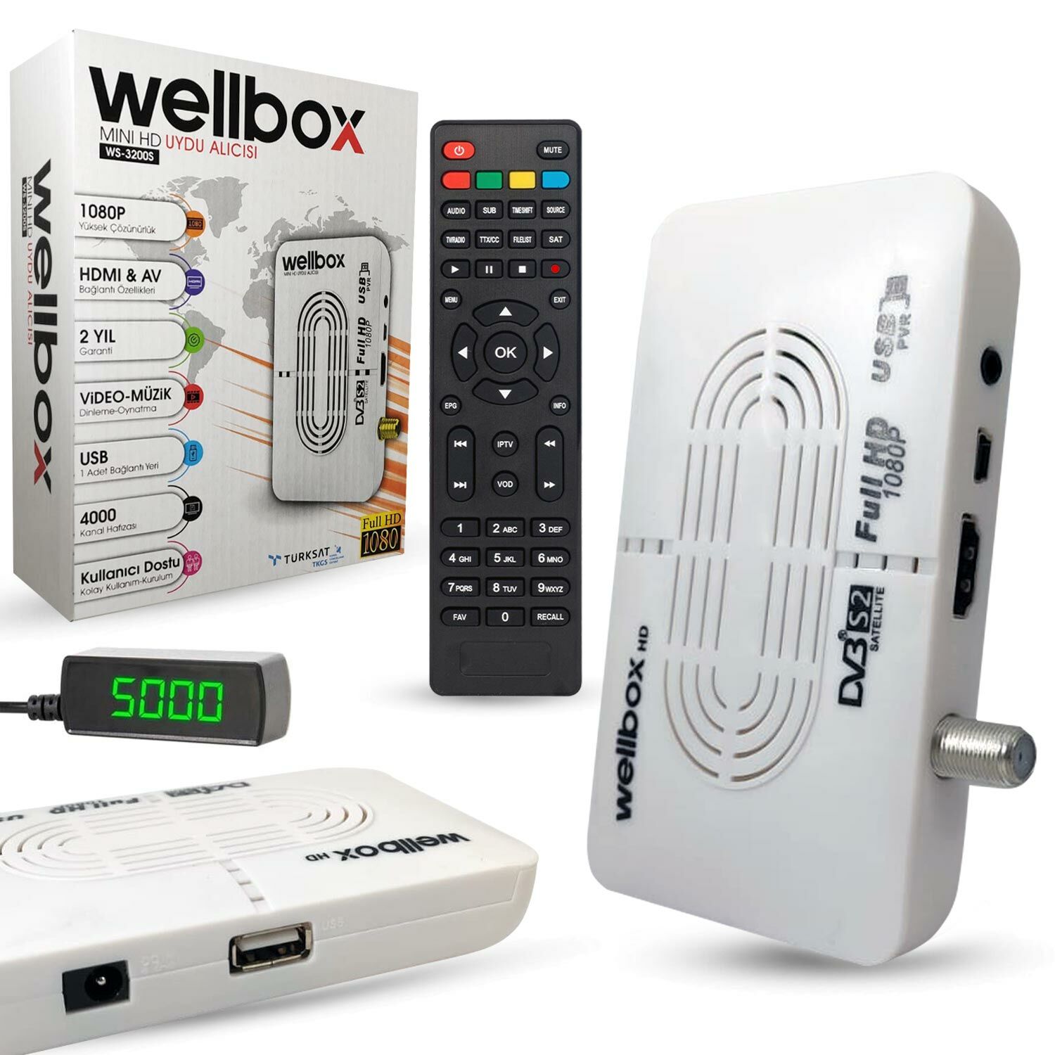 UYDU ALICI MİNİ FULL HD YOUTUBE WELLBOX WS-3200S