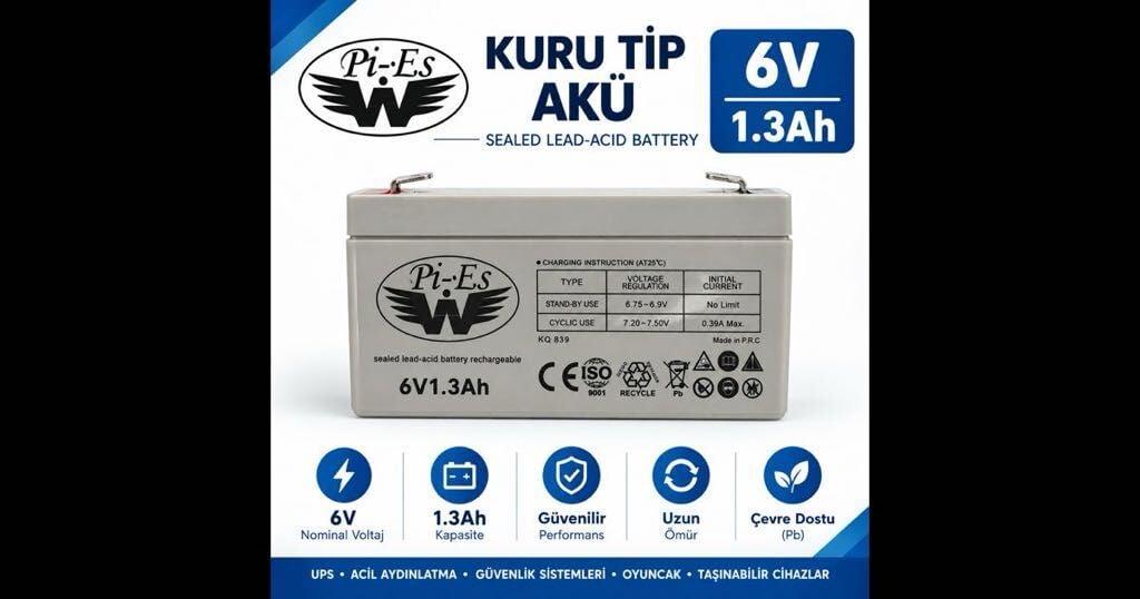 Pİ-ES 6 VOLT 1.3 AH AKÜ