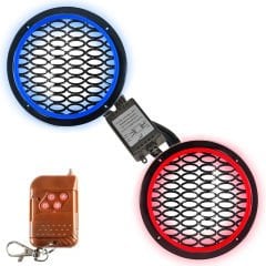 Çakar Ledli 16cm Hoparlör Kapak Mavi Kırmızı 2 Adet EGB eg-5656