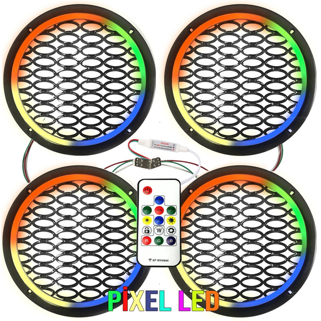 EGB Pixel Ledli 20cm Hoparlör Kapak Animasyonlu 4 Adet EGB EG-9966