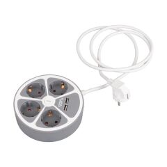 Vea VE-G604YU 4'lü 2 USB li Anahtarlı 1.5 Metre Grup Priz