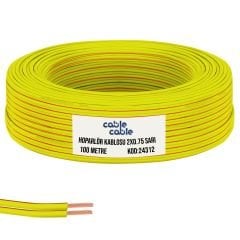 HOPARLÖR KABLOSU KORDON 2X0.75 SARI 100MT CABLECABLE