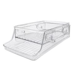 Sunup SN-38900 İki Katlı Yan Askılı Şeffaf Buzdolabı Raflığı 34x13.5x16.8 Cm