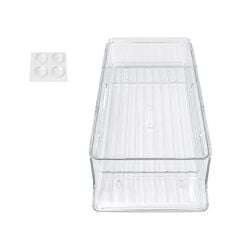 Sunup SN-38900 İki Katlı Yan Askılı Şeffaf Buzdolabı Raflığı 34x13.5x16.8 Cm