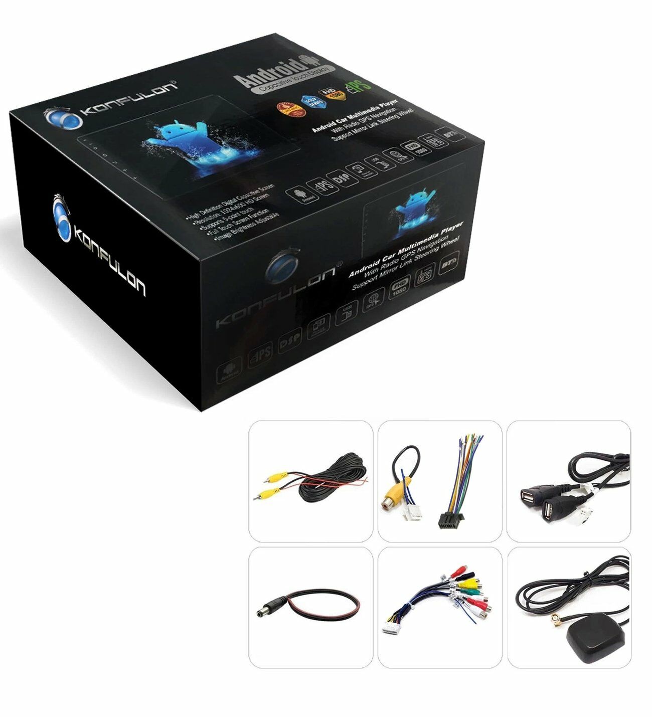 KONFULON Tablet Multimedya Android 10 İnç 4+64GB Carplay (Soğutucu Fanlı Dsp İşlemci)