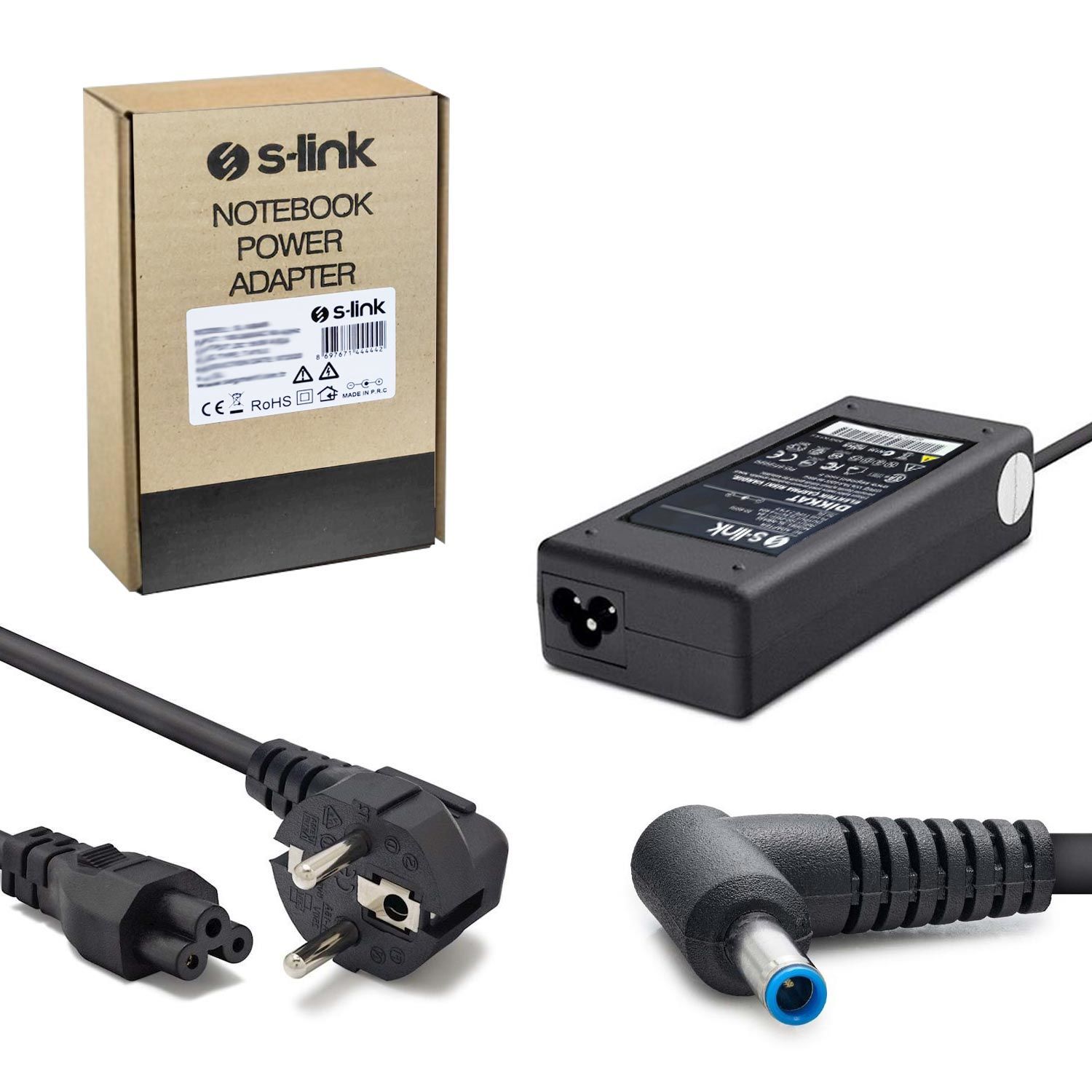 NOTEBOOK ADAPTÖR 65W 19.5V 3.33A 4.5X3.0MM HP ORTASI İĞNELİ S-LİNK SL-NBA19