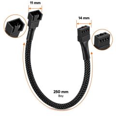 PowerMaster PM-38402 25 cm 4 Pin Pwm Erkek Dişi Fan Uzatma Kablosu