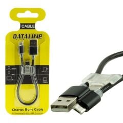 Powermaster Dataline Android Serisi C Type Aparatlı Örgülü Kısa Şarj Kablosu