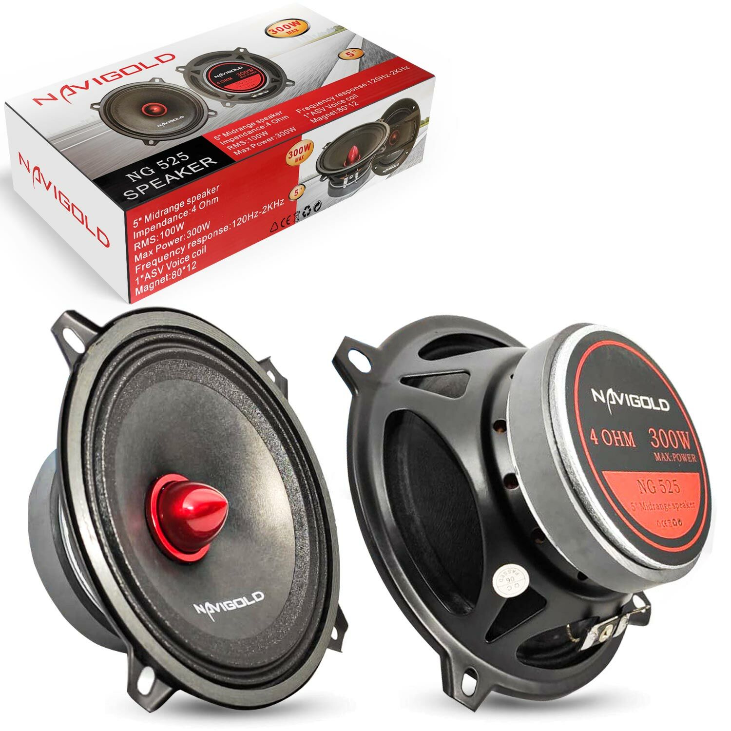 NAVIGOLD NG-525 Oto Midrange 13cm 300 Watt 2 Adet