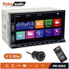Double Din Teyp 7 İnch 4x60 Watt 2xusb Şarjlı Kameralı Poke Pk-6002