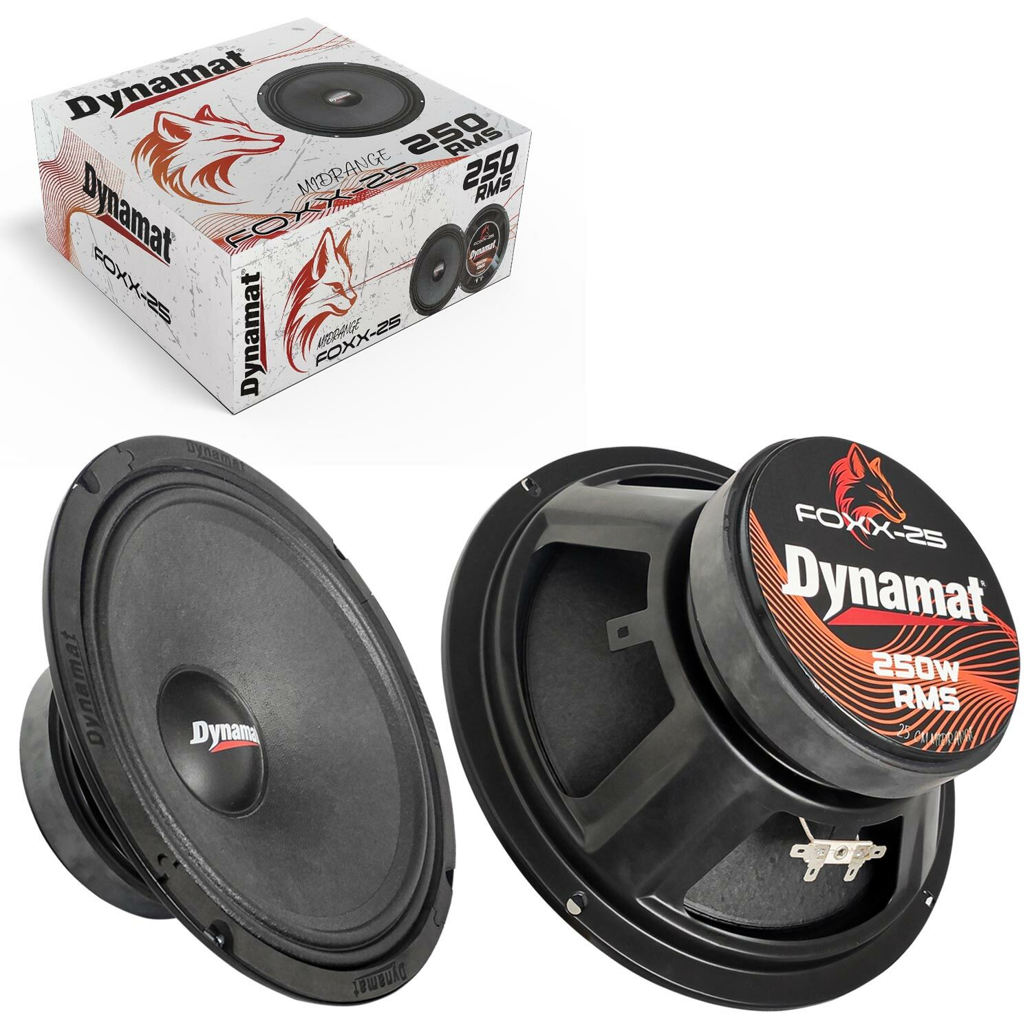 DYNAMAT FOXX-25 Oto Midrange 25cm 250 Watt 2 Adet