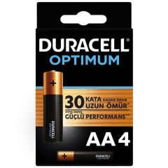 Duracell Optimum 1.5 Volt Alkalin AA 4 lü İnce Kalem Pil MX1500