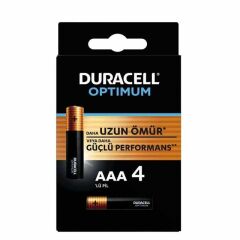 Duracell Optimum 1.5 Volt Alkalin AAA 4 lü İnce Kalem Pil MX2400
