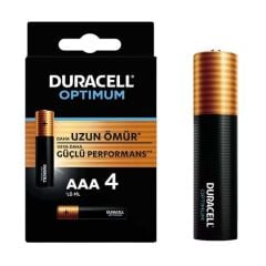 Duracell Optimum 1.5 Volt Alkalin AAA 4 lü İnce Kalem Pil MX2400