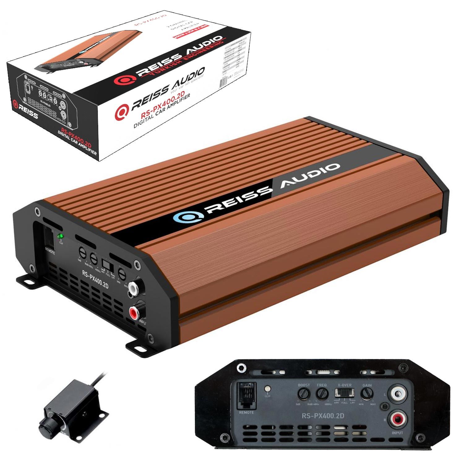 REISS AUDIO RS-PX400.2D OTO ANFİ 400W 2 KANAL BASS KONTROL