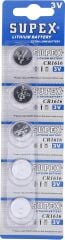 SUPEX CR1616 3V Lityum Düğme Pil 5'Lİ Kart