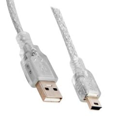 USB 2.0 ŞEFFAF MİNİ 5 PİN 3 METRE KABLO * S-LINK SL-UK53 (AVD-100)