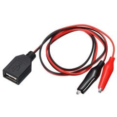 Powermaster PM-28659 USB Dişi - Küçük Krokodil Uçlu 5V 2A Test Kablosu 60 CM