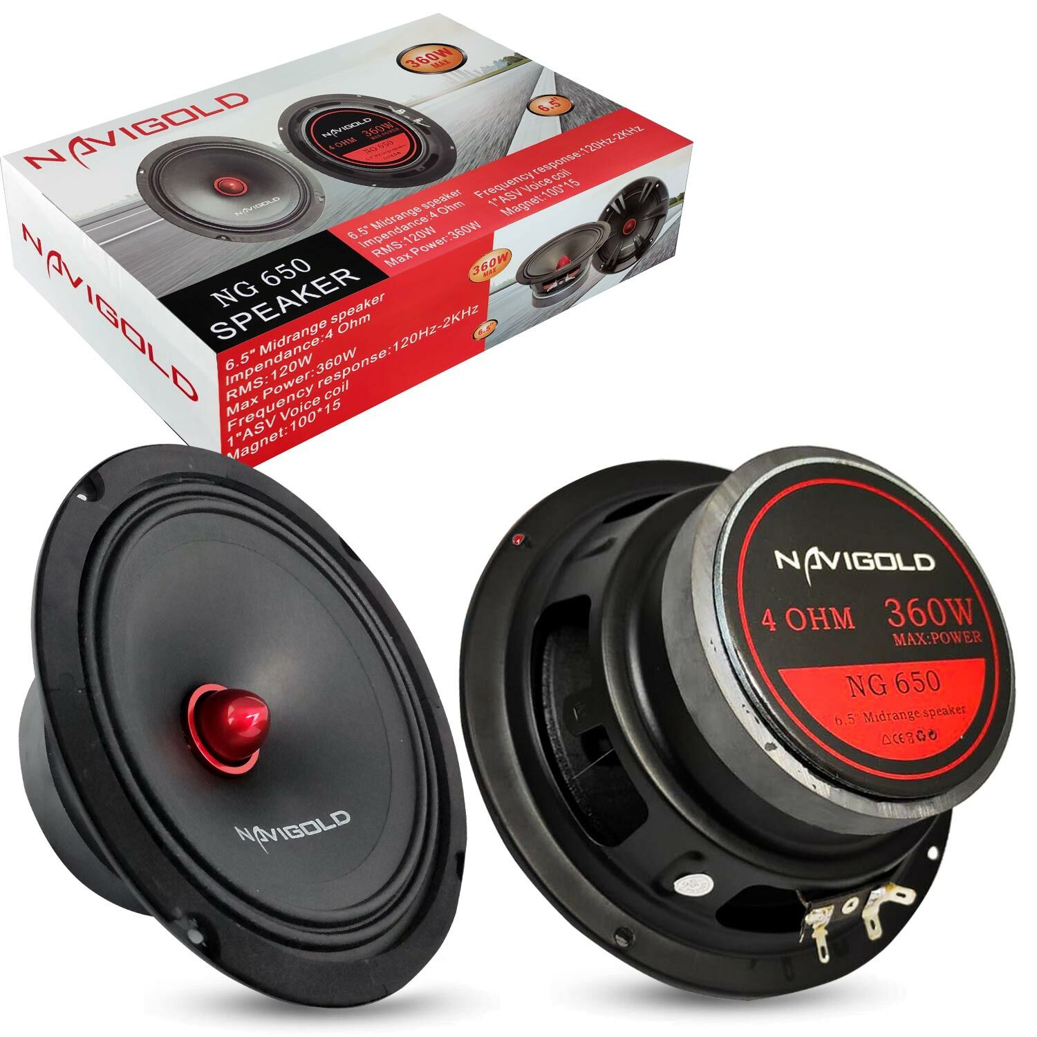 NAVIGOLD NG-650 Oto Midrange 16cm 360 Watt 2 Adet