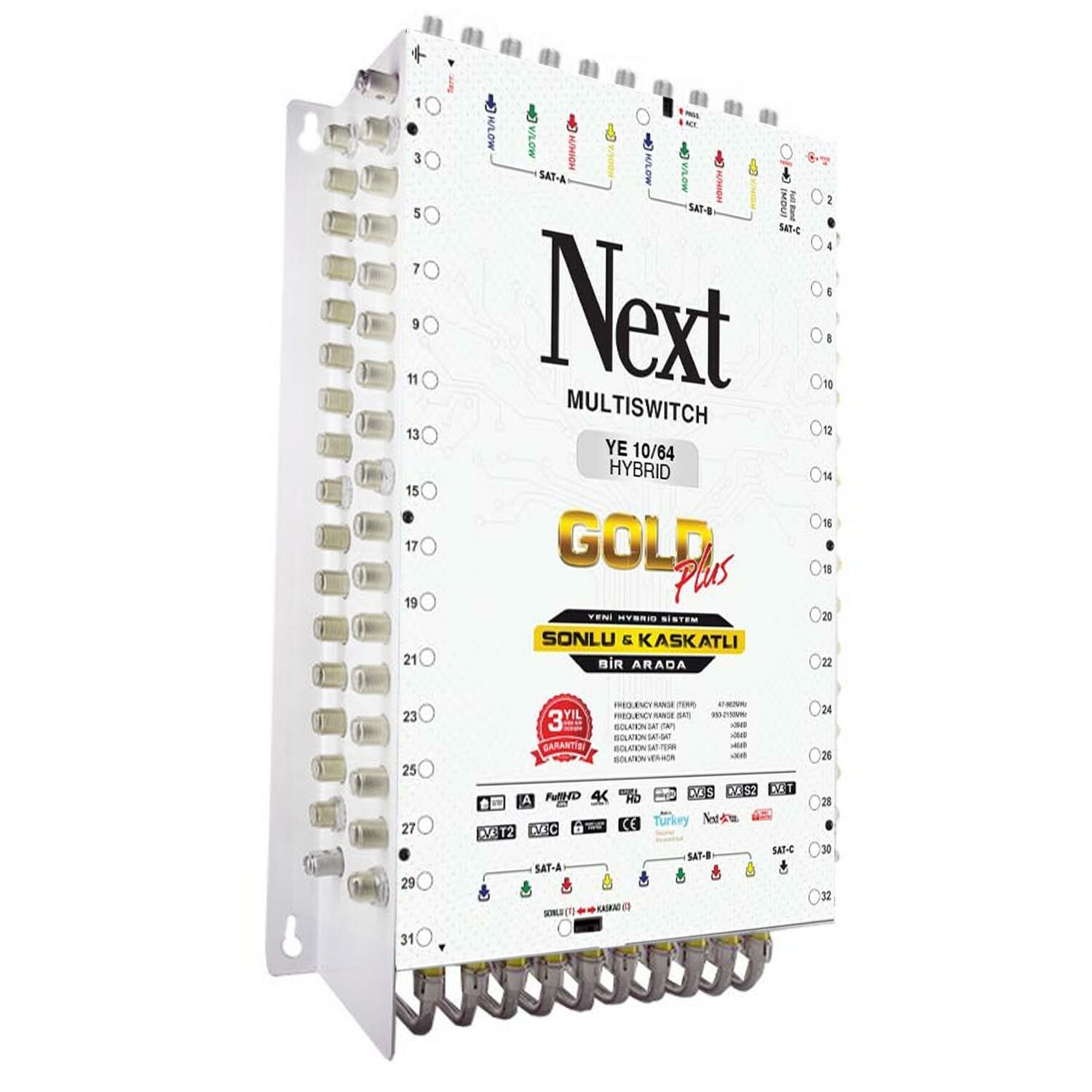 NEXT Sonlu Kaskatlı Uydu Santral 10/64 Multiswitch Hibrit