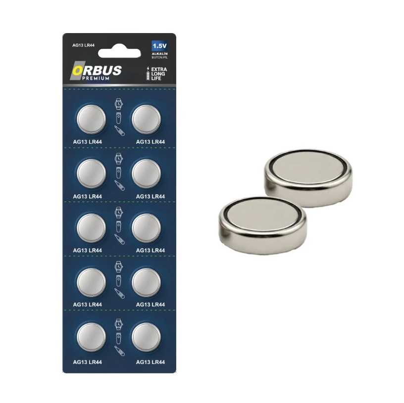 Orbus AG13 LR44 Alkalin Düğme Pil 1.5V - 10 lu Paket