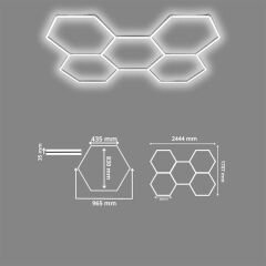 Ledx AL-RW7226 Altıgen Petek 240W Beyaz Led Armatür Garaj Dekoratif Aydınlatma
