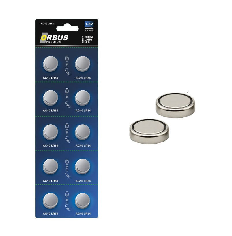 Orbus AG10 LR54 Alkalin Düğme Pil 1.5V - 10 lu Paket