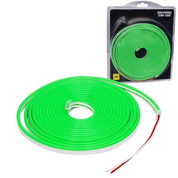 SİLİKON KAPLAMALI 12 VOLT 5 METRE NEON LED YEŞİL ŞERİT AYDINLATMA