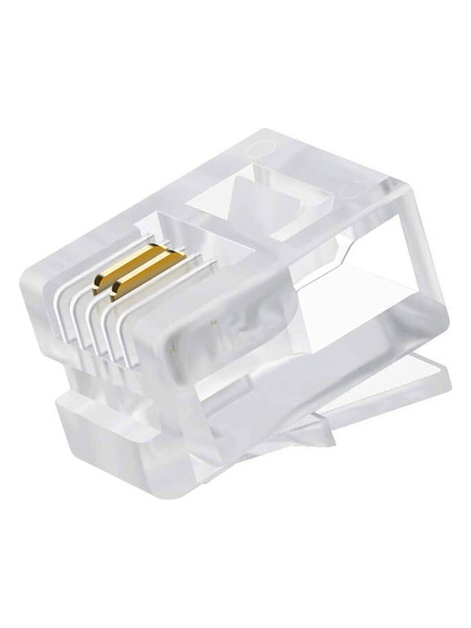 6P2C RJ11 2 Pinli Konnektör - RJ11 Jack - Telefon Kablo Ucu 100 Adet (AVD-27)