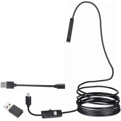 Powermaster 3in1 Micro Usb+Type C+Pc 8 Mm Işıklı 5 Metre Endeskop Yılan Kamera