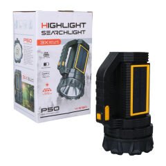 POWERMASTER MX-W5190-P50 SOLAR ŞARJLI EL FENERİ UZUN MESAFE IŞILDAK