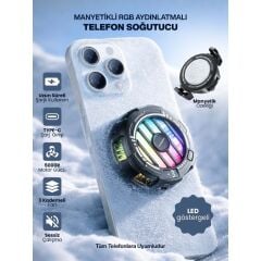 SPRANGE SR-MC7 RGB Aydınlatma Manyetik 3 Kademeli 8*5*4cm Telefon Soğutucu